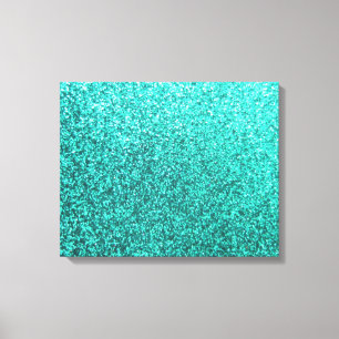 Toile Turquoise faux faux glitter graphic
