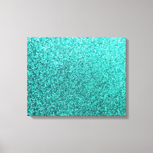Toile Turquoise faux faux glitter graphic (Recto)
