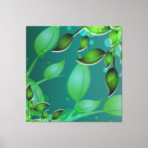 Toile Turquoise Feuille de jardin frais