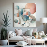 Toile Turquoise Gris Bleu Beige Roue Rouge Abstrait Art<br><div class="desc">Entrez dans un monde où la simplicité rencontre le raffinement avec cette toile enveloppée de style minimaliste vintage Bauhaus. Le design incarne le principe de forme Bauhaus suivant la fonction, avec une esthétique propre et géométrique qui est à la fois intemporelle et moderne. L’art de la toile est une célébration...</div>