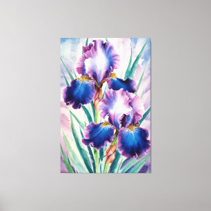 Toile *~* Turquoise Iris Fleur Artsy Iris Peinture AP84
