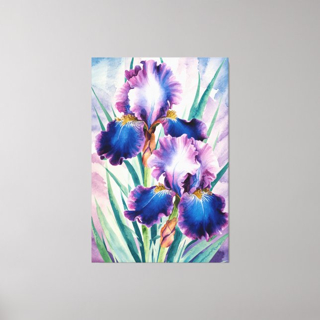 Toile *~* Turquoise Iris Fleur Artsy Iris Peinture AP84 (Recto)