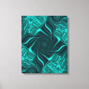 Toile Turquoise Liquide Marbre Art Abstrait