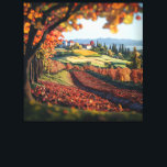 Toile Tuscany Italy Vineyard Landscape Stretched Canvas<br><div class="desc">Bring timeless beauty and rustic elegance into your home with this Italy Tuscany vineyard stretched canvas wall art. This stunning landscape captures rolling vineyard hills in rich autumn colors, leading toward a charming hilltop village beneath a glowing sky. Inspired by the iconic scenery of Tuscany, this artwork evokes warmth, travel,...</div>