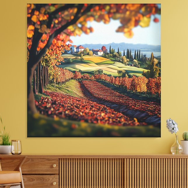 Toile Tuscany Italy Vineyard Landscape Stretched Canvas  (Insitu(Salon))