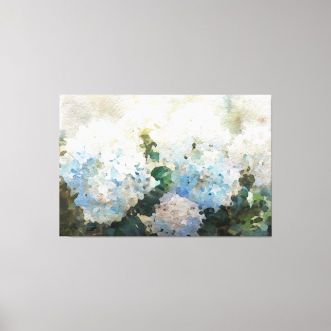 Toile *~* TV2 Bleu rose Hydrangea Canvas Imprimer (Recto)