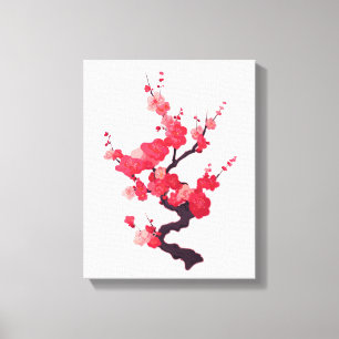 Toile Twig de cerisier japonais rose délicat