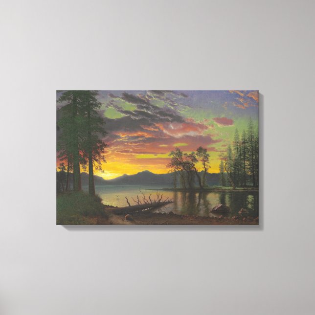 Toile Twilight, lac Tahoe, vers 1870 (huile sur toile) (Recto)