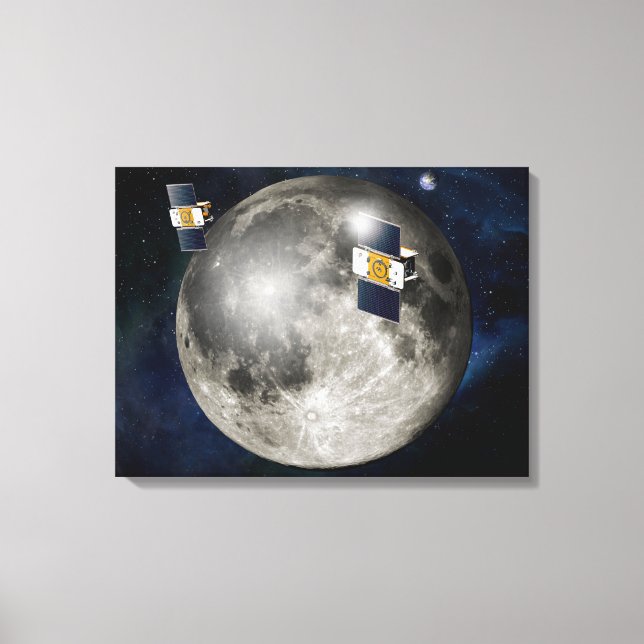 Toile Twin Grail Spacecraft Orbitant La Lune. (Recto)