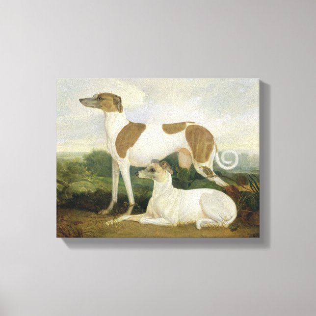 Toile Two Greyhounds in a Landscape (Recto)