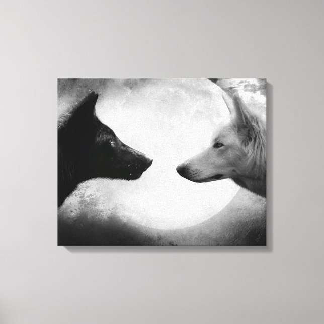 Toile Two wolves facing each other (Recto)