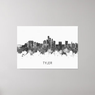 Toile Tyler Texas Skyline BW