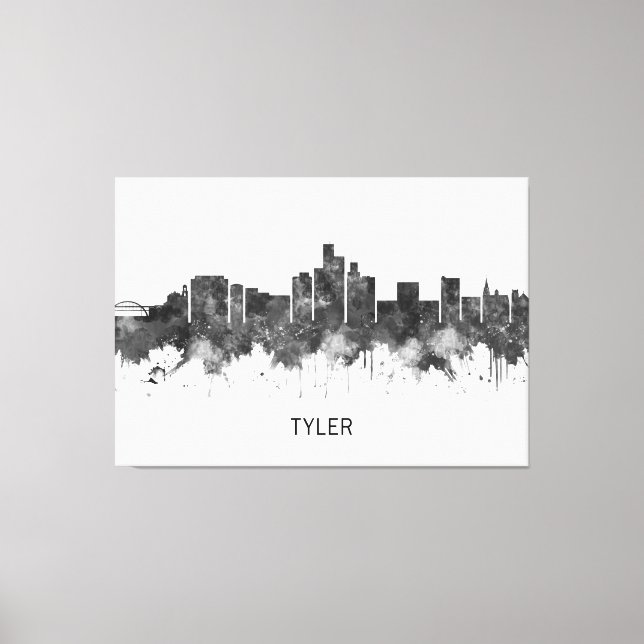 Toile Tyler Texas Skyline BW (Recto)