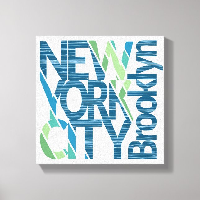 Toile Typographie de Brooklyn New York (Recto)