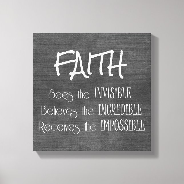 Toile Typographie de citation de la foi inspirante (Recto)