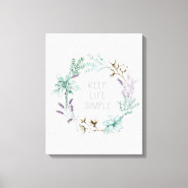 Toile Typographie du coton - Garder la vie simple (Recto)