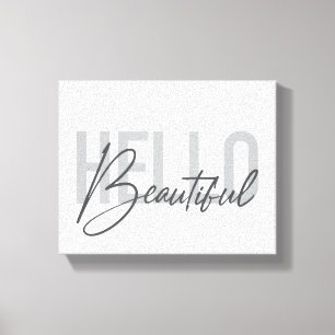 Toile Typographie moderne, simple, cool Bonjour Belle