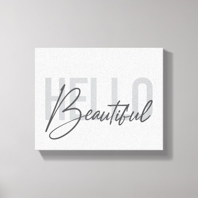 Toile Typographie moderne, simple, cool Bonjour Belle (Recto)