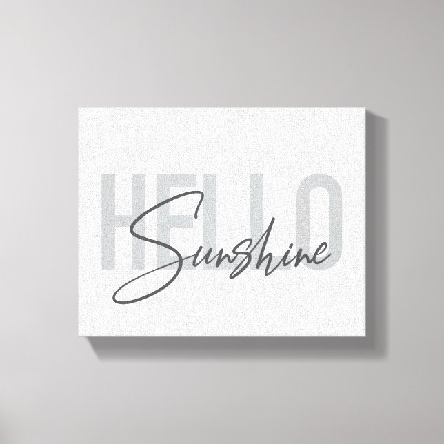 Toile Typographie moderne, simple et cool Bonjour Sunshi (Recto)
