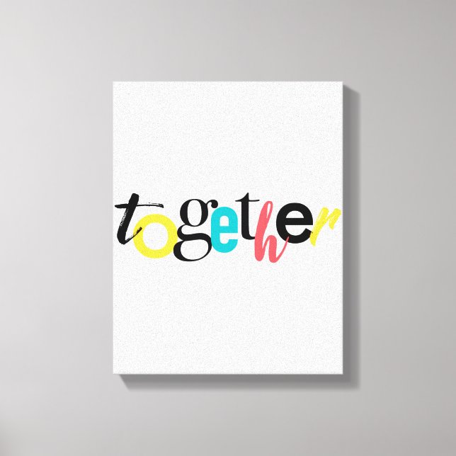 Toile Typographie urbaine branchée et joyeuse de Togethe (Recto)