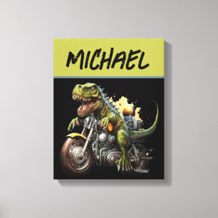 Toile Tyrannosaurus Rex Dinosaur Monter une moto