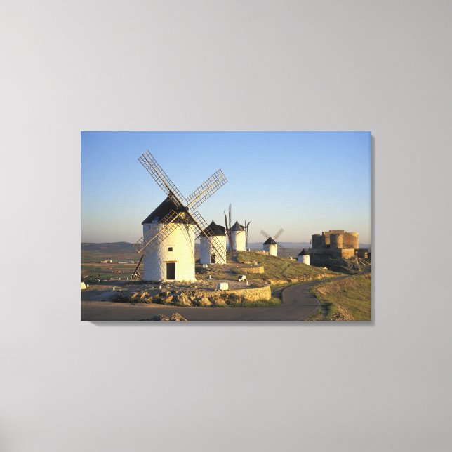 Toile UE, Espagne, La Mancha, Consuegra. Windmills et (Recto)