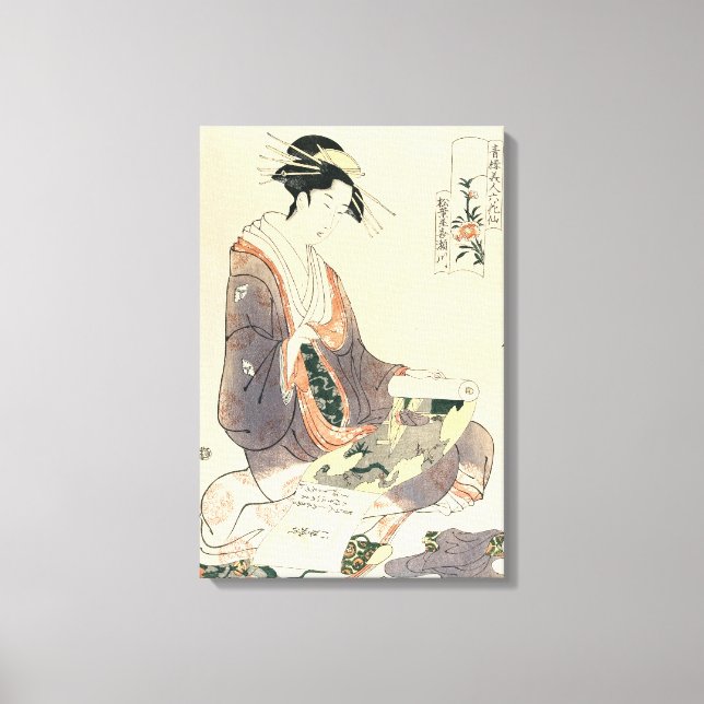Toile ukiyo-e geisha vintage classique art japonais (Recto)