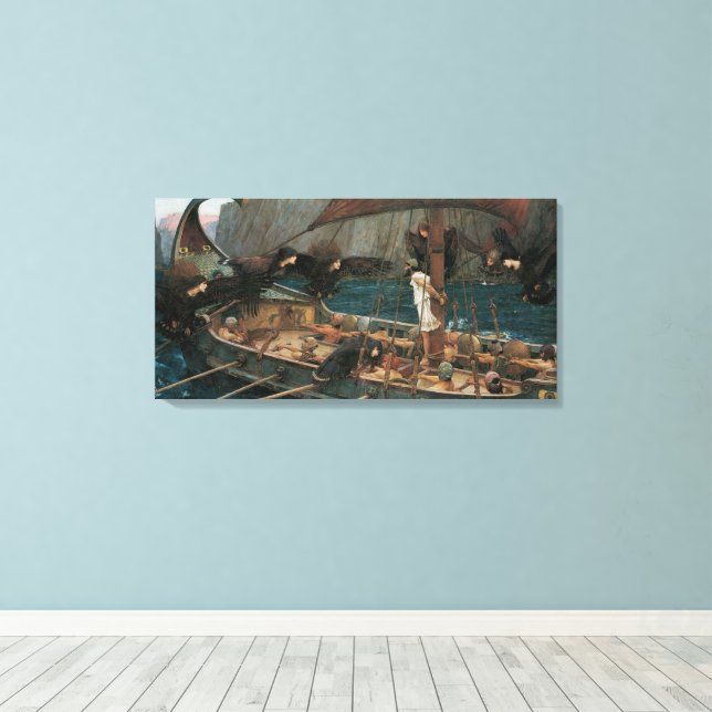 Toile Ulysse et les Sirènes de John William Waterhouse (Insitu (Plancher de Bois))