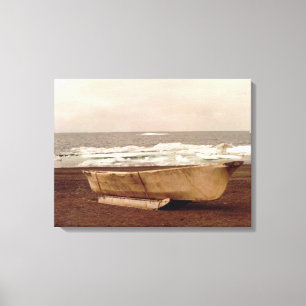 Toile Umiak, Walrus Skin Whalers Bateau Pt. Barrow Alask