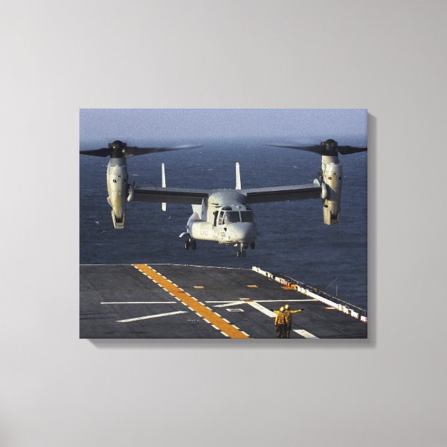 Toile Un aéronef V-22 Osprey se prépare à atterrir (Recto)