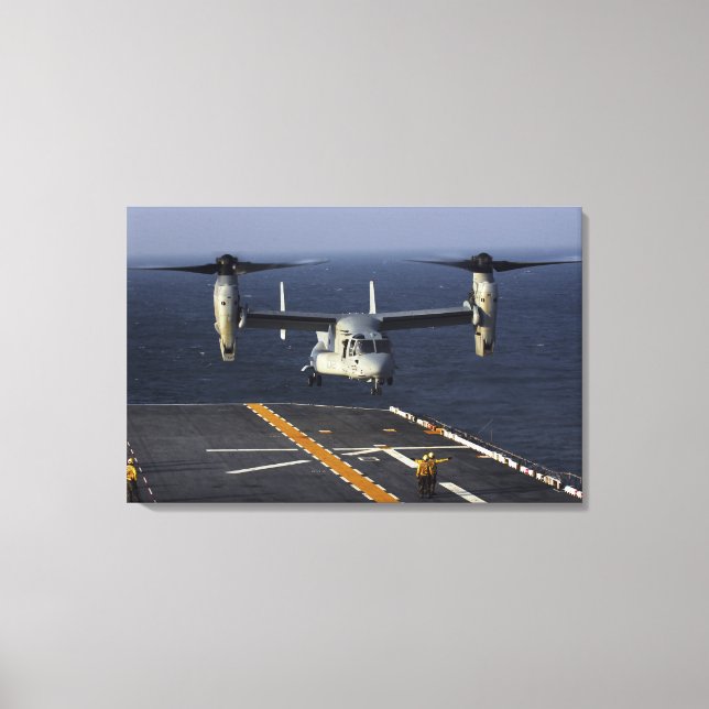 Toile Un aéronef V-22 Osprey se prépare à atterrir (Recto)