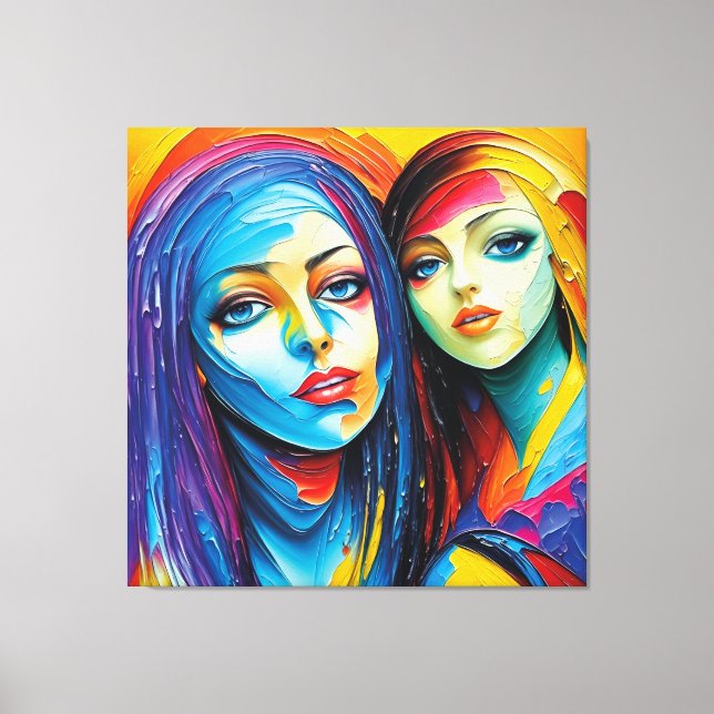 Toile Un ange abstrait dans l'huile, un tableau fantasti (Recto)