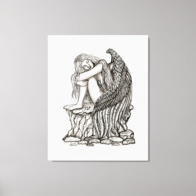 Toile Un ange endormi sur la pierre (Recto)