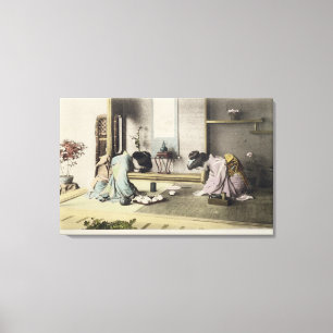 Toile Un appel d'après-midi, c.1880 (albumen coloré par