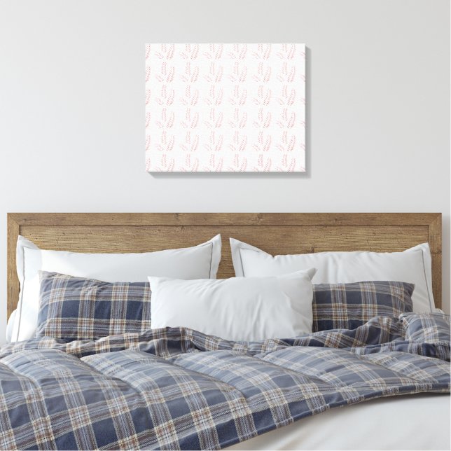 Toile un arrière - plan blanc avec des feuilles roses (Insitu(Chambre))