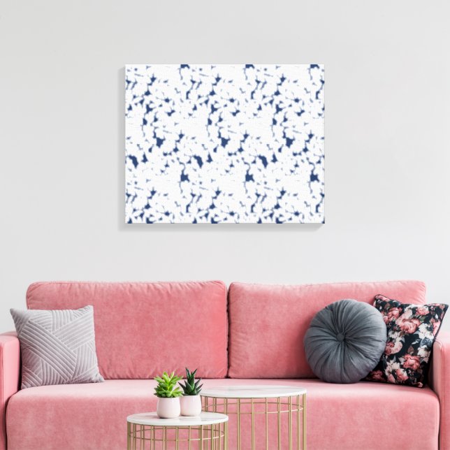 Toile un arrière - plan blanc et bleu avec un motif (Insitu(Salon))