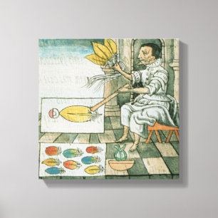 Toile Un artisan aztèque de plume