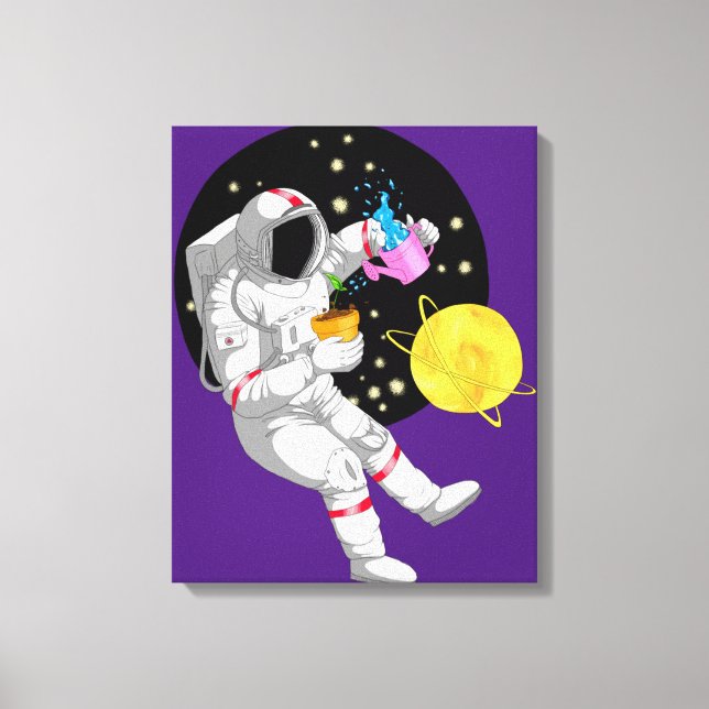 Toile Un astronaute dans un arrière - plan cosmique (Recto)