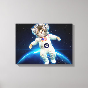 Toile Un astronaute de chat dans l'espace
