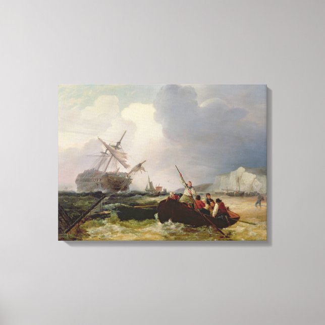 Toile Un bateau d'aviron se rend à l'aide d'une guerre h (Recto)