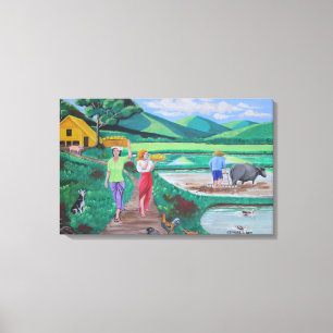 Toile Un beau matin dans la ferme