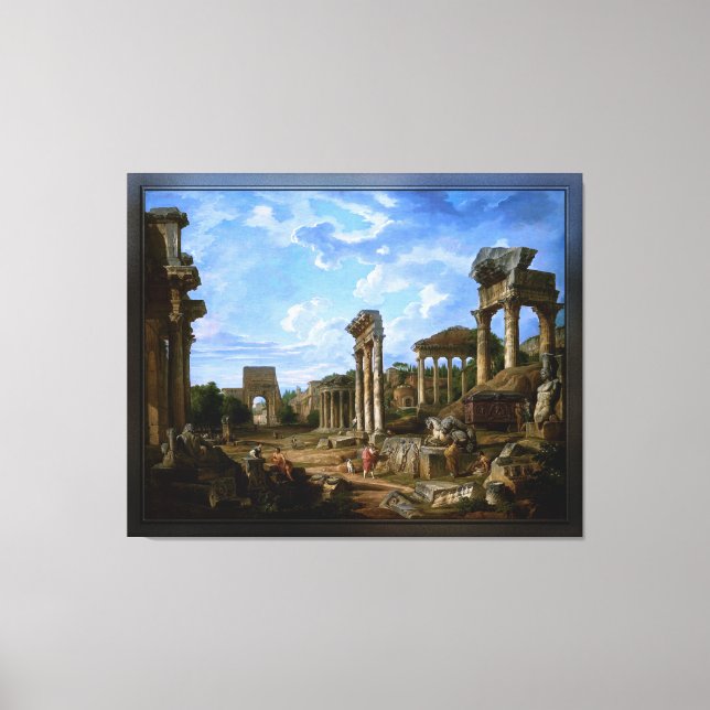 Toile Un caprice du forum romain par Giovanni Pannini (Recto)