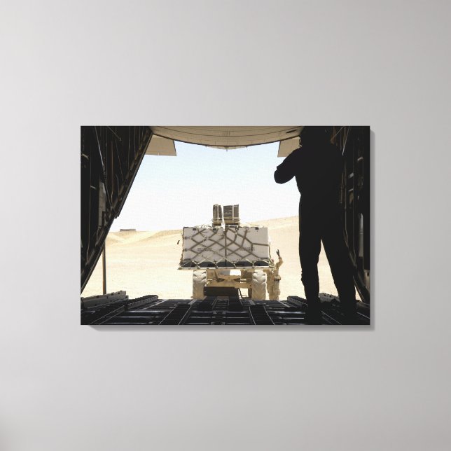 Toile Un chariot élévateur transporte du fret sur un Her (Recto)