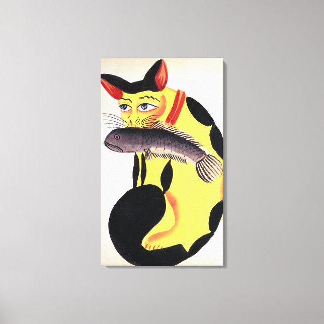 Toile Un chat avec un poisson dans la bouche, du Rudyard (Recto)