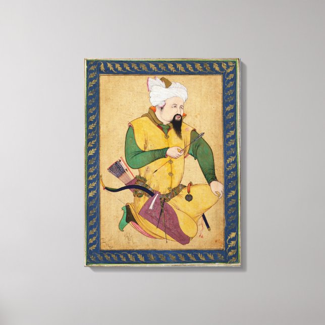 Toile Un chef turkmène ou mongol tenant une flèche, de (Recto)