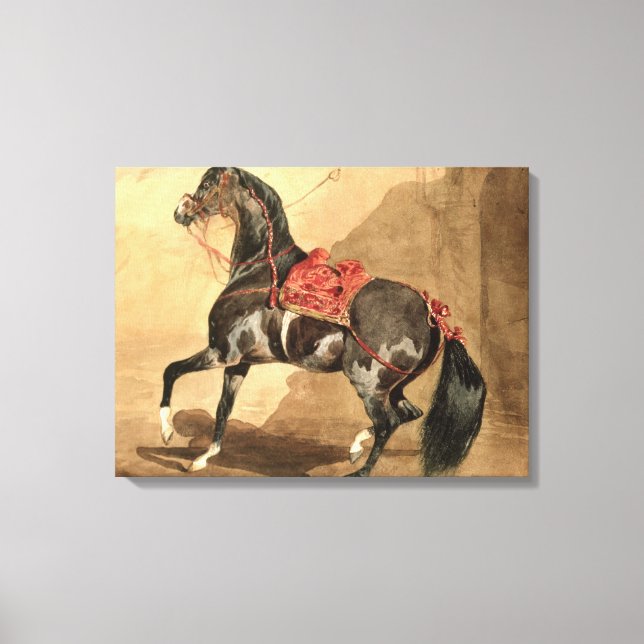 Toile Un cheval d'Arabie (avec une feuille de papier) (Recto)