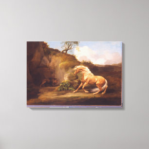 Toile Un cheval effrayé par un lion, vers 1790-5 (huile
