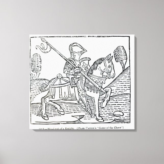 Toile Un chevalier, tiré de "Game of the Chess" de Caxto (Recto)