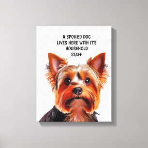TOILE UN CHIEN GÂTÉ VIT ICI AVEC LE PERSONNEL DE MAISON