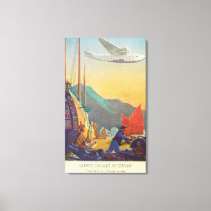 Toile Un Clipper Panaméricain survole la Chine